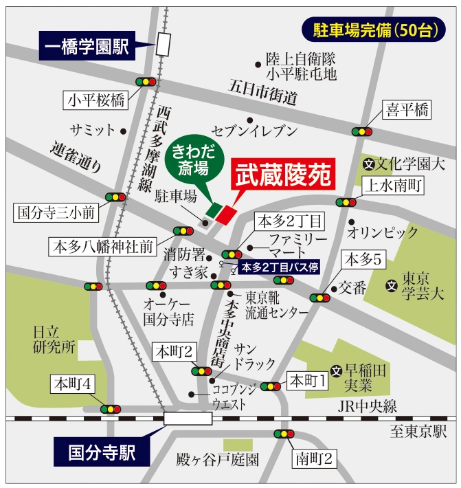 武蔵陵苑へのアクセス